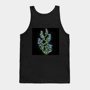 Unique spring bluish floral bloom black Tank Top